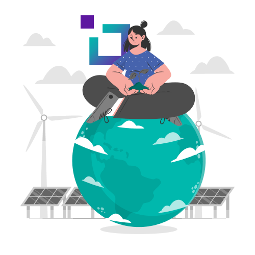 Ilustración de sostenibilidad y medio ambiente