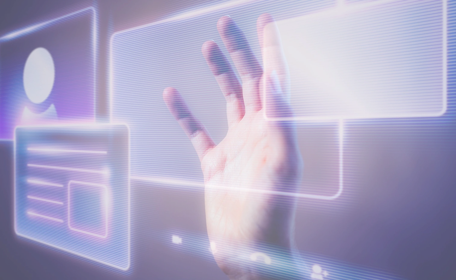 Mano interactuando con interfaces digitales